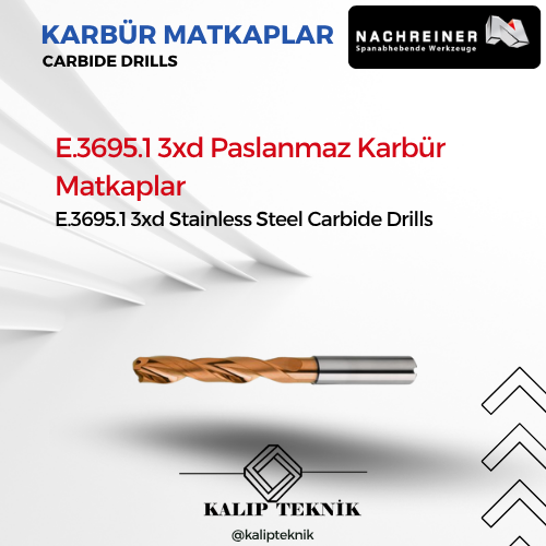 Yüksek Performanslı 3xD Paslanmaz Karbür Matkap | E.3695.1 Serisi